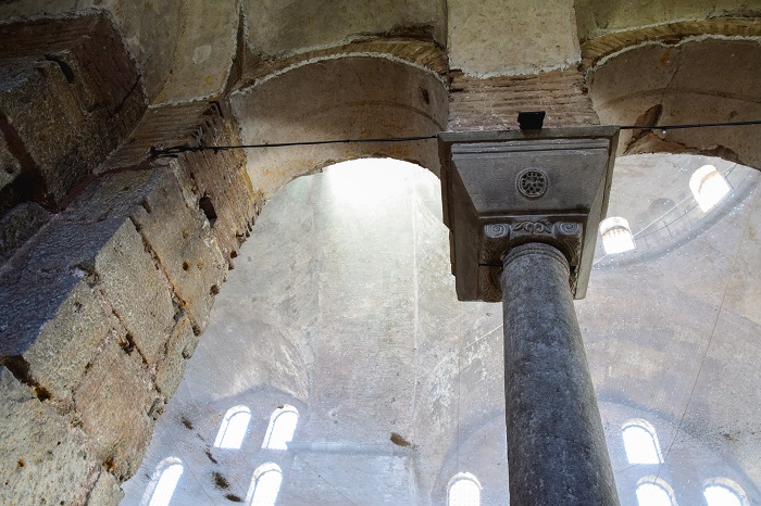  Beneath a couple of the columns, there are also marble slabs bearing the monogram of Constantine V. 